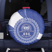 Queen Salote College 100th Anniversary Personalized Spare Tire Cover Est 1926 Kolisi Fefine Tongan Ngatu Pattern LT14 No hole Blue - Polynesian Pride