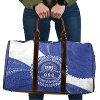 Queen Salote College 100th Anniversary Personalized Travel Bag Est 1926 Kolisi Fefine Tongan Ngatu Pattern LT14 Blue - Polynesian Pride