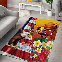 Personalised United States And Papua New Guinea Area Rug USA Eagle With PNG Bird Of Paradise LT14 - Polynesian Pride