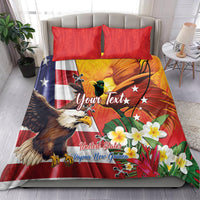 Personalised United States And Papua New Guinea Bedding Set USA Eagle With PNG Bird Of Paradise LT14 - Polynesian Pride