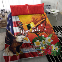 Personalised United States And Papua New Guinea Bedding Set USA Eagle With PNG Bird Of Paradise LT14 - Polynesian Pride