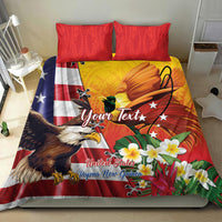 Personalised United States And Papua New Guinea Bedding Set USA Eagle With PNG Bird Of Paradise LT14 - Polynesian Pride