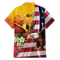 Personalised United States And Papua New Guinea Family Matching Tank Maxi Dress and Hawaiian Shirt USA Eagle With PNG Bird Of Paradise LT14 - Polynesian Pride