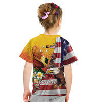 Personalised United States And Papua New Guinea Kid T Shirt USA Eagle With PNG Bird Of Paradise LT14 - Polynesian Pride