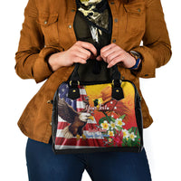 Personalised United States And Papua New Guinea Shoulder Handbag USA Eagle With PNG Bird Of Paradise LT14 - Polynesian Pride