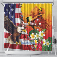 Personalised United States And Papua New Guinea Shower Curtain USA Eagle With PNG Bird Of Paradise LT14 - Polynesian Pride