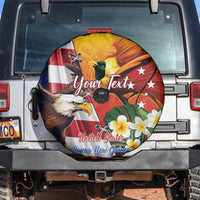 Personalised United States And Papua New Guinea Spare Tire Cover USA Eagle With PNG Bird Of Paradise LT14 Red - Polynesian Pride