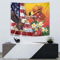Personalised United States And Papua New Guinea Tapestry USA Eagle With PNG Bird Of Paradise LT14 - Polynesian Pride