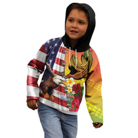 Personalised United States And Hawaii Kid Hoodie USA Eagle With Hawaiian Shark Tattoo LT14 - Polynesian Pride
