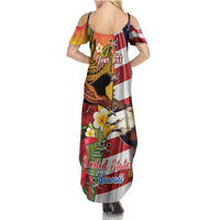 Personalised United States And Hawaii Summer Maxi Dress USA Eagle With Hawaiian Shark Tattoo