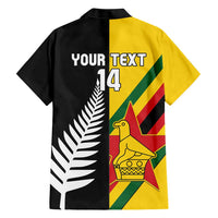 Custom New Zealand and Zimbabwe Hawaiian Shirt NZ Fern Zim Flag Half Style LT14 - Polynesian Pride