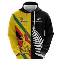 Custom New Zealand and Zimbabwe Hoodie NZ Fern Zim Flag Half Style LT14 - Polynesian Pride