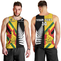 Custom New Zealand and Zimbabwe Men Tank Top NZ Fern Zim Flag Half Style LT14 - Polynesian Pride