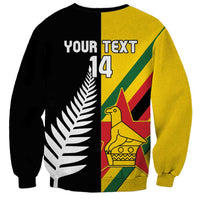 Custom New Zealand and Zimbabwe Sweatshirt NZ Fern Zim Flag Half Style