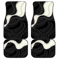 Black Polynesia Tribal Octopus Tattoo Car Mats Pikake Lei Polynesian Pattern