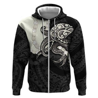 Black Polynesia Tribal Octopus Tattoo Hoodie Pikake Lei Polynesian Pattern