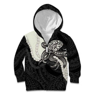 Black Polynesia Tribal Octopus Tattoo Kid Hoodie Pikake Lei Polynesian Pattern