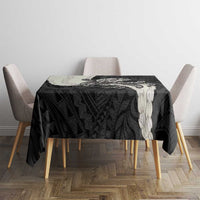 Black Polynesia Tribal Octopus Tattoo Tablecloth Pikake Lei Polynesian Pattern