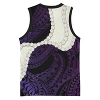 Purple Galaxy Polynesia Tribal Octopus Tattoo Basketball Jersey Pikake Lei Polynesian Pattern
