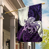 Purple Galaxy Polynesia Tribal Octopus Tattoo Garden Flag Pikake Lei Polynesian Pattern