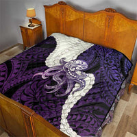 Purple Galaxy Polynesia Tribal Octopus Tattoo Quilt Pikake Lei Polynesian Pattern