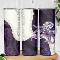 Purple Galaxy Polynesia Tribal Octopus Tattoo Skinny Tumbler Pikake Lei Polynesian Pattern