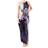 Purple Galaxy Polynesia Tribal Octopus Tattoo Tank Maxi Dress Pikake Lei Polynesian Pattern