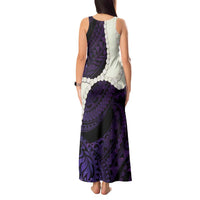 Purple Galaxy Polynesia Tribal Octopus Tattoo Tank Maxi Dress Pikake Lei Polynesian Pattern