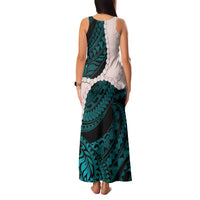 Teal Galaxy Polynesia Tribal Octopus Tattoo Family Matching Tank Maxi Dress and Hawaiian Shirt Pikake Lei Polynesian Pattern LT14 - Polynesian Pride