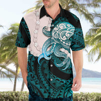 Teal Galaxy Polynesia Tribal Octopus Tattoo Hawaiian Shirt Pikake Lei Polynesian Pattern