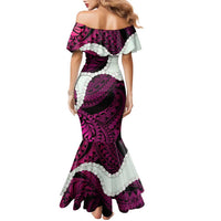 Pink Galaxy Polynesia Tribal Octopus Tattoo Family Matching Mermaid Dress and Hawaiian Shirt Pikake Lei Polynesian Pattern LT14 - Polynesian Pride