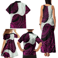 Pink Galaxy Polynesia Tribal Octopus Tattoo Family Matching Tank Maxi Dress and Hawaiian Shirt Pikake Lei Polynesian Pattern LT14 - Polynesian Pride