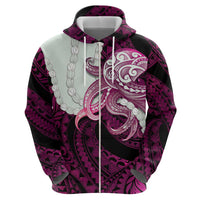 Pink Galaxy Polynesia Tribal Octopus Tattoo Hoodie Pikake Lei Polynesian Pattern