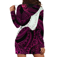 Pink Galaxy Polynesia Tribal Octopus Tattoo Hoodie Dress Pikake Lei Polynesian Pattern