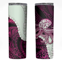 Pink Galaxy Polynesia Tribal Octopus Tattoo Skinny Tumbler Pikake Lei Polynesian Pattern