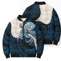 Blue Galaxy Polynesia Tribal Octopus Tattoo Bomber Puffer Jacket Pikake Lei Polynesian Pattern