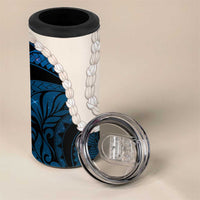 Blue Galaxy Polynesia Tribal Octopus Tattoo 4 in 1 Can Cooler Tumbler Pikake Lei Polynesian Pattern