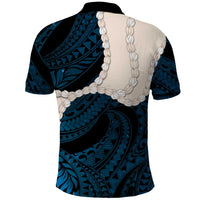 Blue Galaxy Polynesia Tribal Octopus Tattoo Polo Shirt Pikake Lei Polynesian Pattern