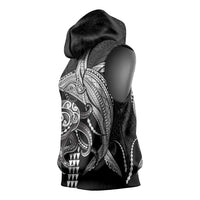 Kanaloa Aloha Hawaii Sleeveless Hoodie Humpback Whale Octopus Tattoo Kakau Pattern