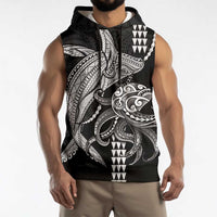 Kanaloa Aloha Hawaii Sleeveless Hoodie Humpback Whale Octopus Tattoo Kakau Pattern