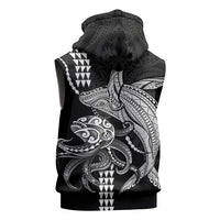 Kanaloa Aloha Hawaii Sleeveless Zip Hoodie Humpback Whale Octopus Tattoo Kakau Pattern