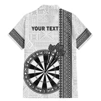Personalised Fiji Darts Family Matching Mermaid Dress and Hawaiian Shirt Fijian Tapa Pattern - White LT14 - Polynesian Pride