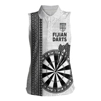 Personalised Fiji Darts Women Sleeveless Polo Shirt Fijian Tapa Pattern - White LT14 Female White - Polynesian Pride