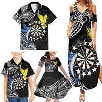 Personalised Cook Islands Darts Family Matching Summer Maxi Dress and Hawaiian Shirt Kuki Airani Tribal Pattern LT14 - Polynesian Pride