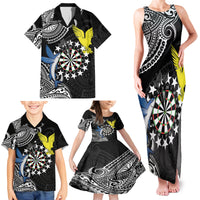 Personalised Cook Islands Darts Family Matching Tank Maxi Dress and Hawaiian Shirt Kuki Airani Tribal Pattern LT14 - Polynesian Pride