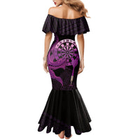 Aloha Hawaii Darts Mermaid Dress Dart Board With Polynesian Shark - Purple