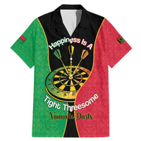 Personalised Vanuatu Darts Family Matching Mermaid Dress and Hawaiian Shirt Happiness Is A Tight Threesome Sand Drawing Art LT14 Dad's Shirt - Short Sleeve Red - Polynesian Pride