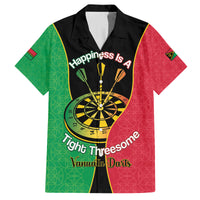 Personalised Vanuatu Darts Family Matching Off Shoulder Maxi Dress and Hawaiian Shirt Happiness Is A Tight Threesome Sand Drawing Art