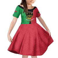 Personalised Vanuatu Darts Family Matching Off Shoulder Short Dress and Hawaiian Shirt Happiness Is A Tight Threesome Sand Drawing Art LT14 Daughter's Dress Red - Polynesian Pride