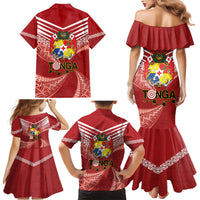 Tonga Darts Family Matching Mermaid Dress and Hawaiian Shirt Tongan Ngatu Pattern LT14 - Polynesian Pride